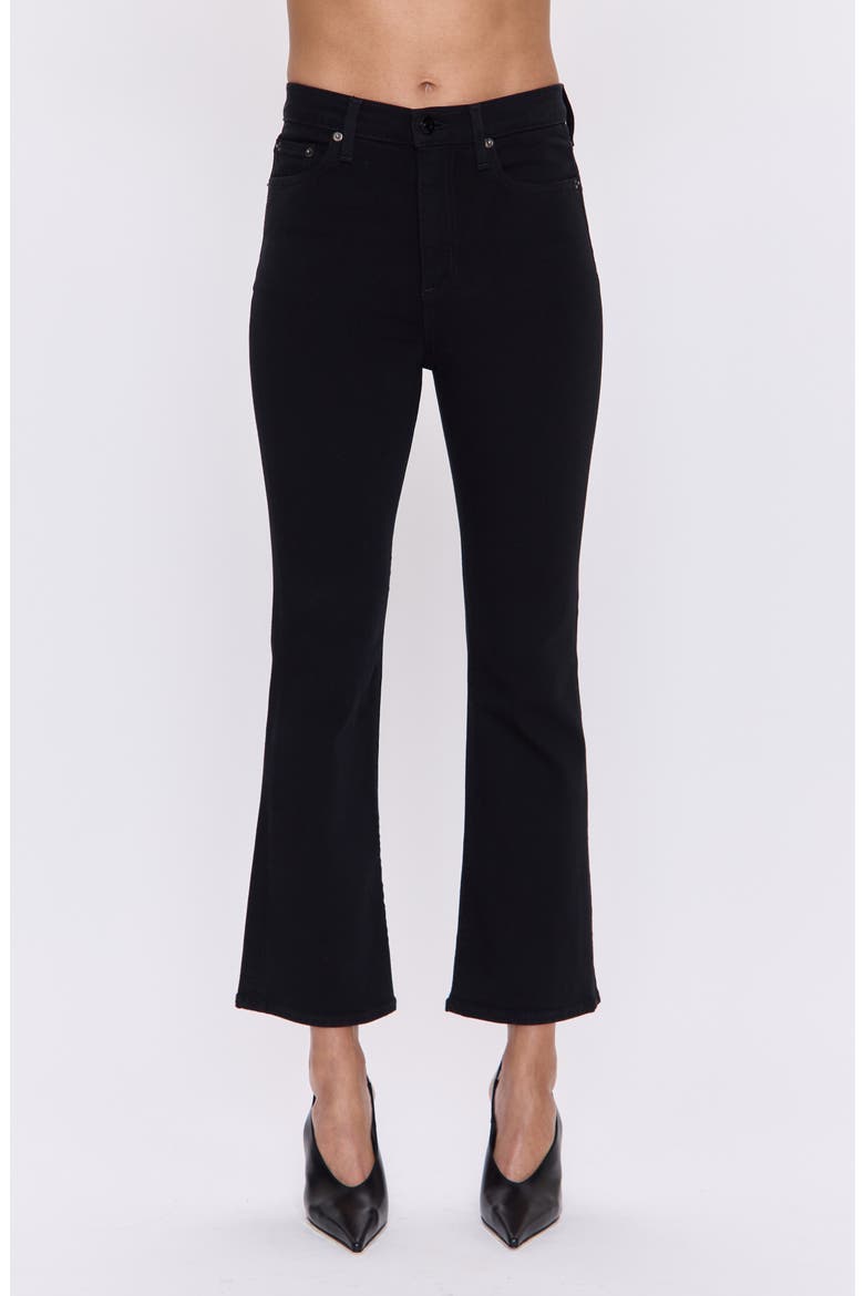 Lennon High Waist Ankle Bootcut Jeans, Main, color, NOIR