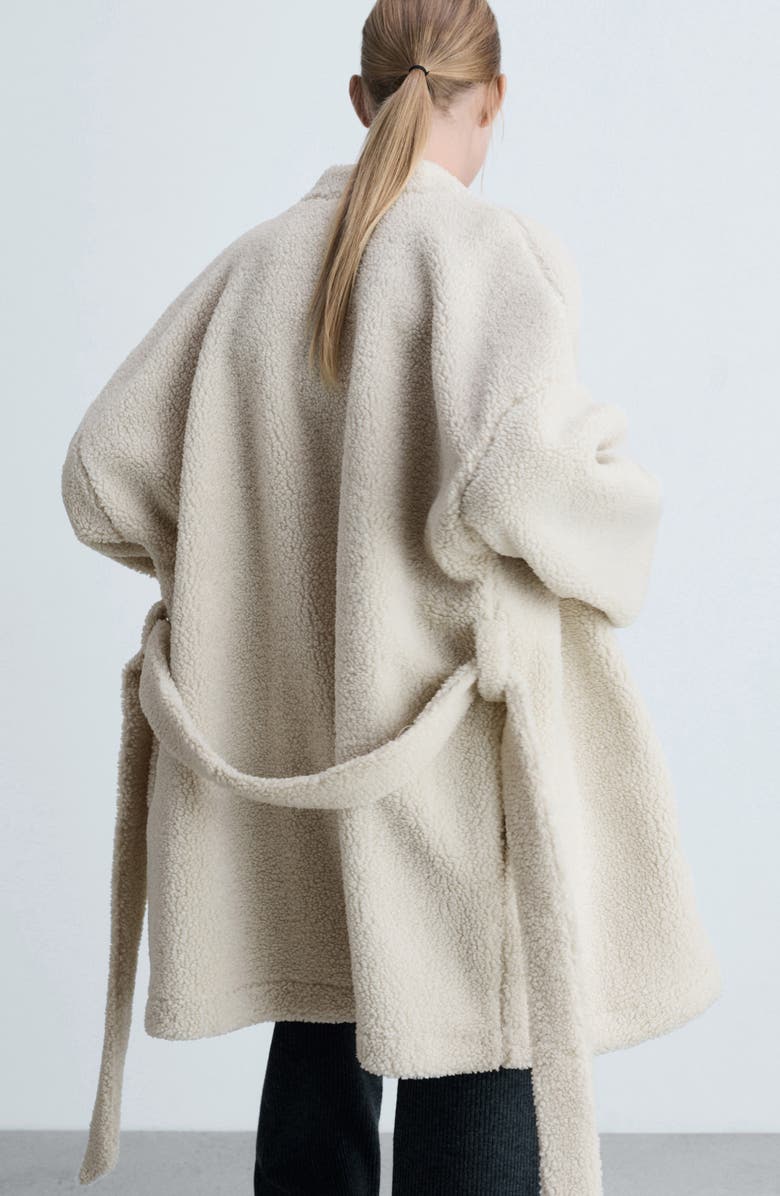 MANGO Faux Shearling Robe, Alternate, color, 