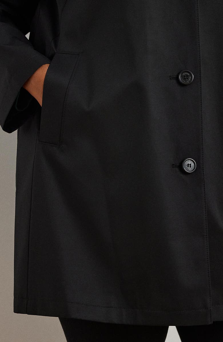 Lauren Ralph Lauren Balmacaan Single Breasted Raincoat, Alternate, color, Black
