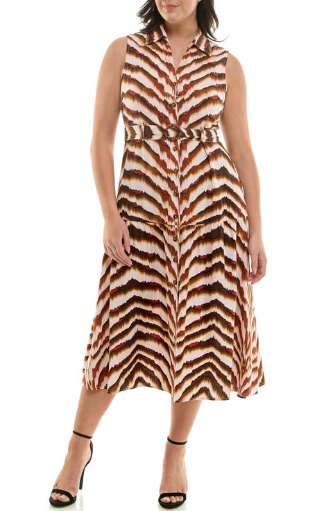 Belted Sleeveless Shirtdress