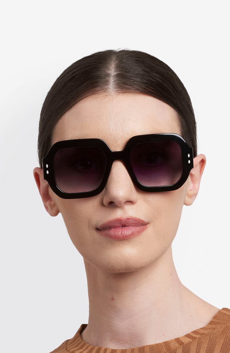 Isabel Marant 51mm Square Sunglasses, Alternate, color, Black/ Dark Grey Sf