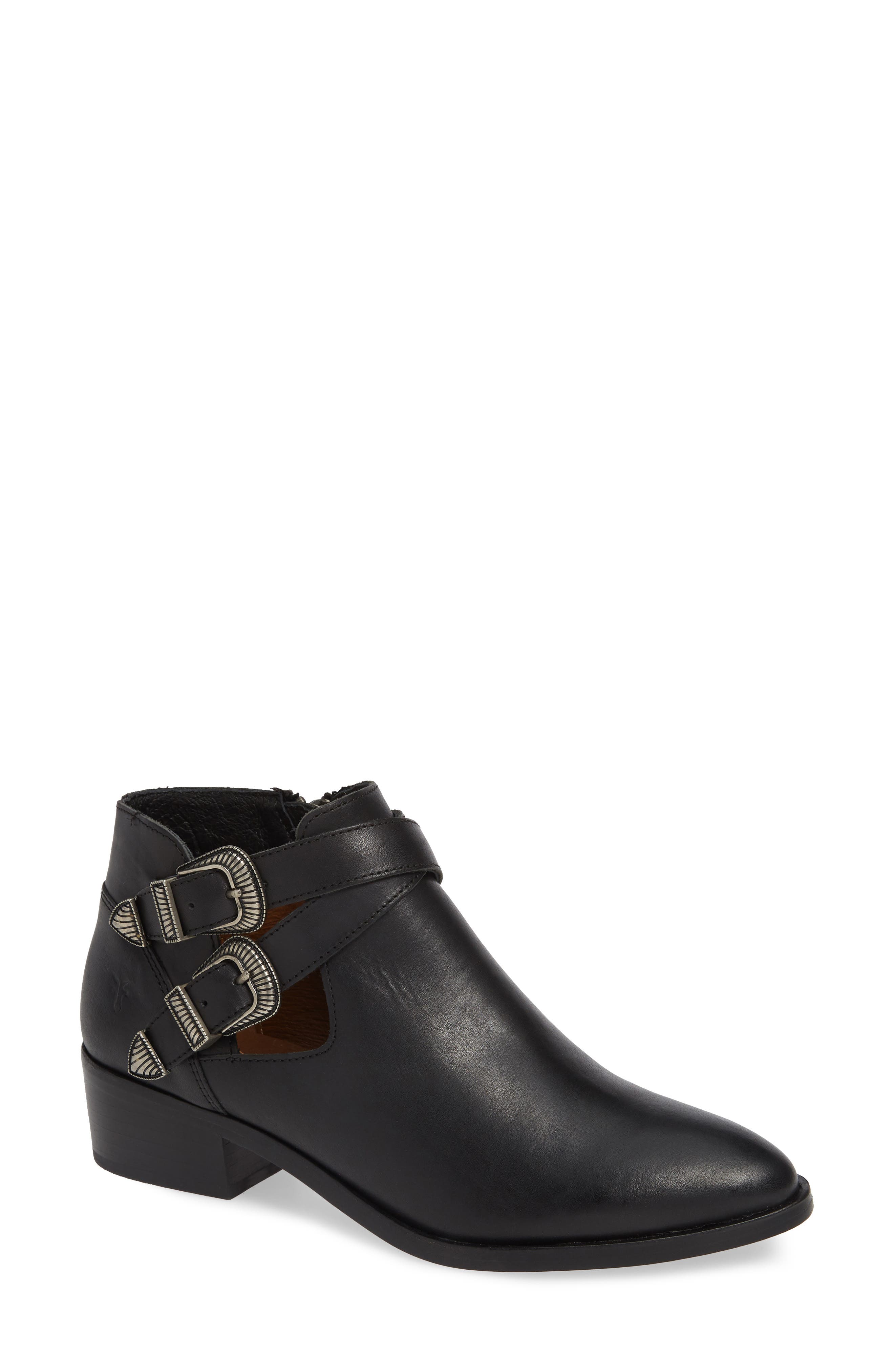 Ray Western Bootie, Main, color, BLACK LEATHER