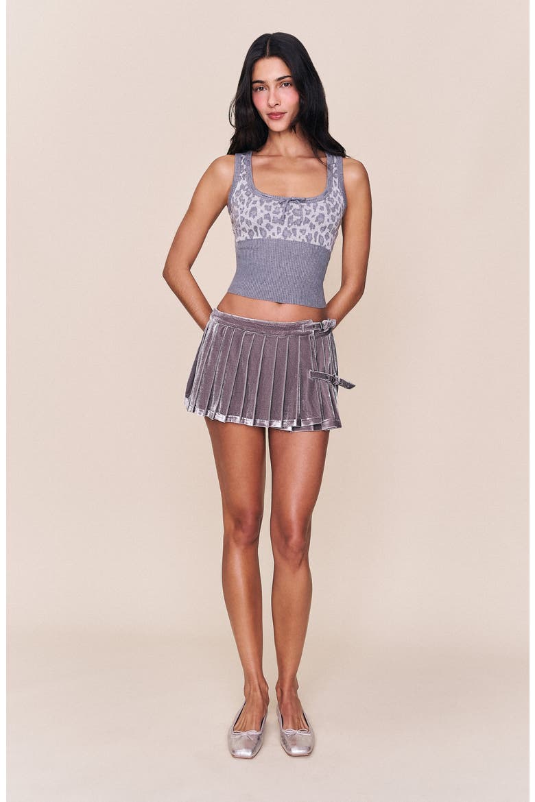 June Knit Top, Alternate, color, Grey Leopard