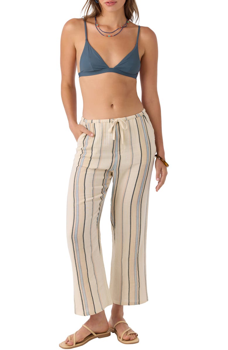 O'Neill Brenda Stripe Cotton Gauze Wide Leg Pants, Alternate, color, 
