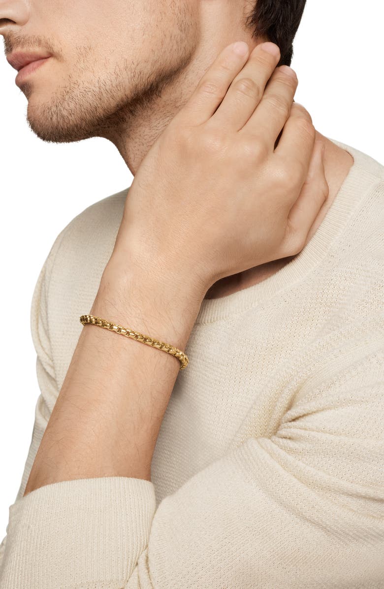 David Yurman Men's Box Chain Bracelet in 18K Yellow Gold, 5mm, Alternate, color, Gold
