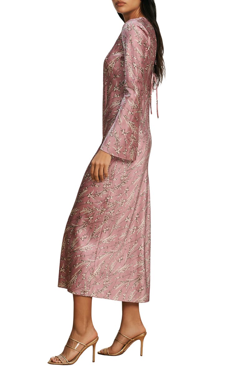 Veronica Beard Gemma Floral Long Sleeve Silk Blend Dress, Alternate, color, Orchid Haze Multi
