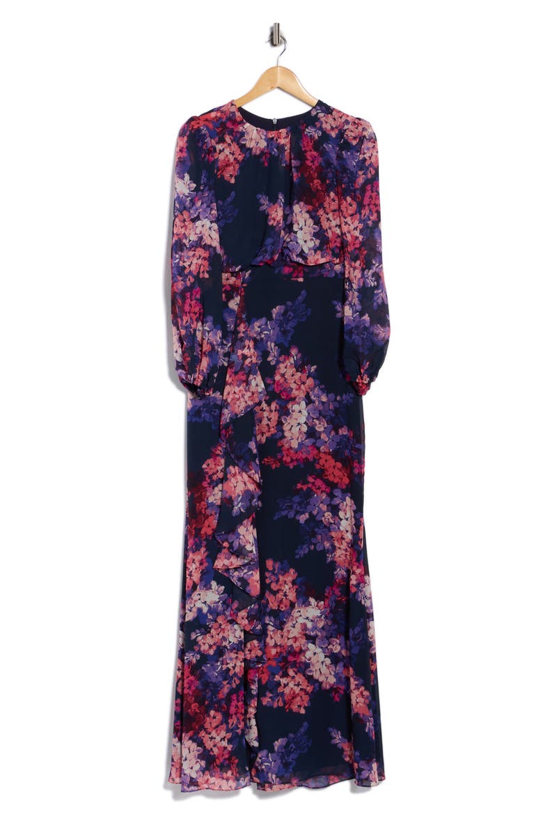 Long Sleeve Maxi Dress, Alternate, color, NAVY