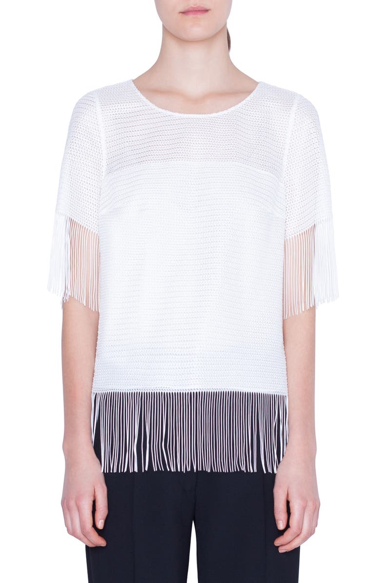 Akris punto Fringe Hem Blouse, Main, color,