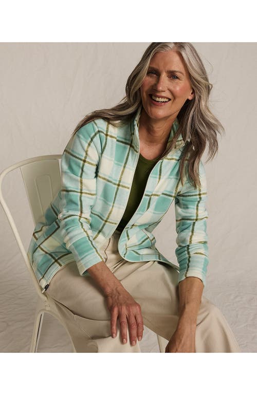 Lands' End Anyweather Fleece Full Zip Jacket In Green