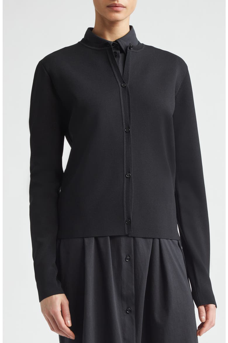 Classic Compact Knit Cardigan, Alternate, color, BLACK