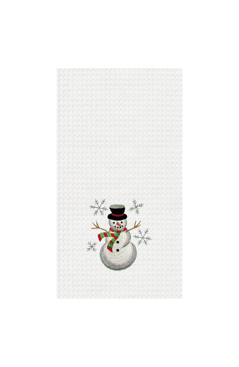 C&F Home Snowman Waffle Weave Cotton Kitchen Towel, Main, color, 