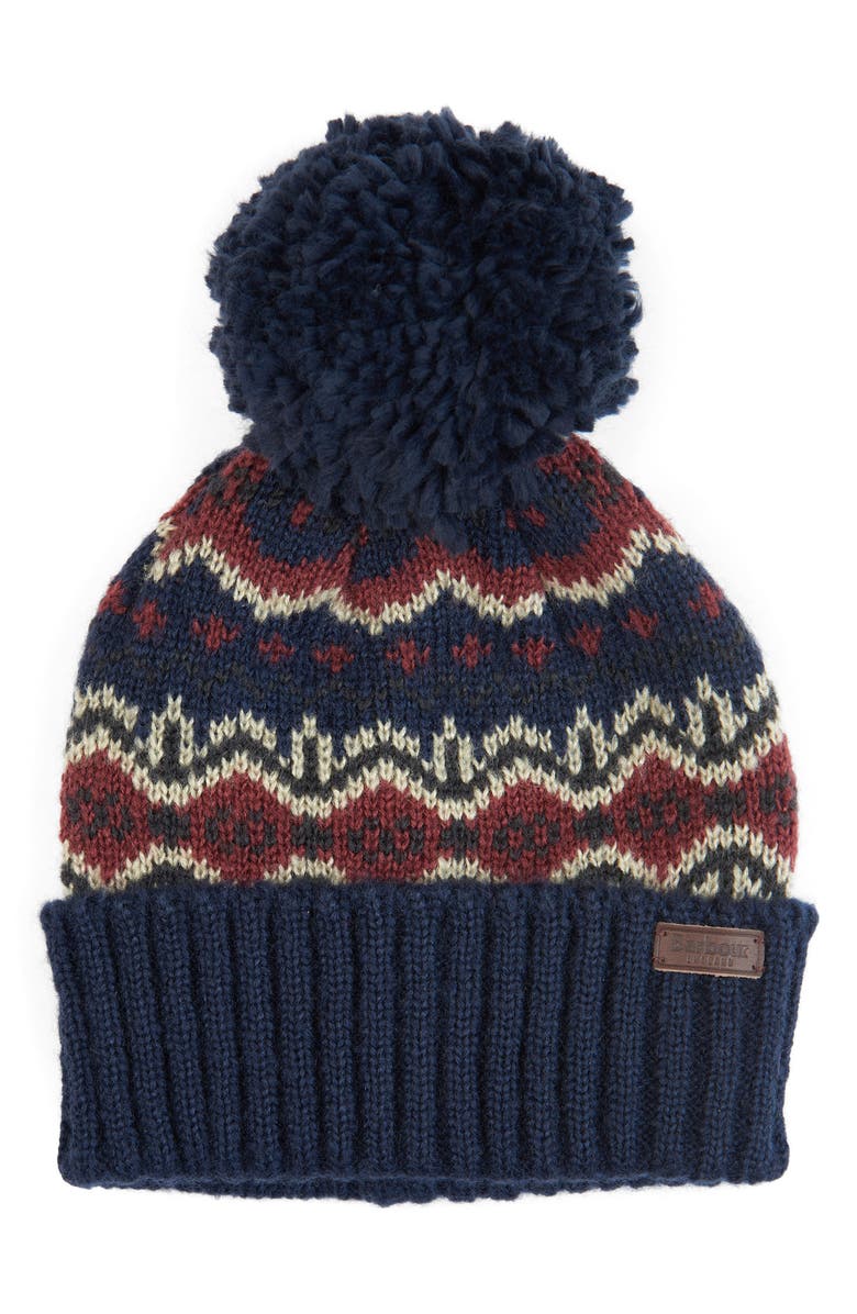 Barbour Case Fairisle Beanie, Main, color, 