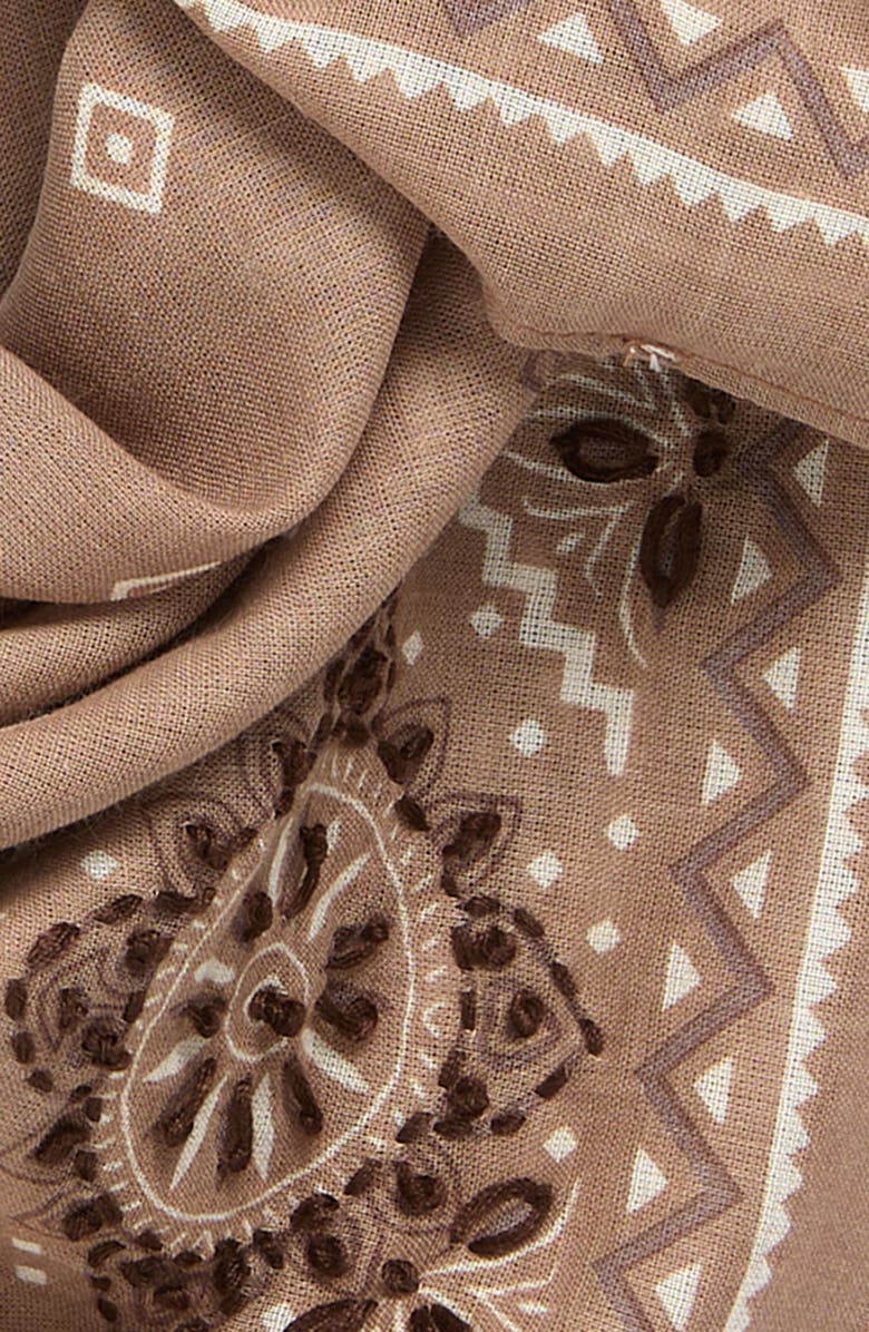 Faherty Star Geo Organic Cotton Bandana, Alternate, color, Woodsmoke