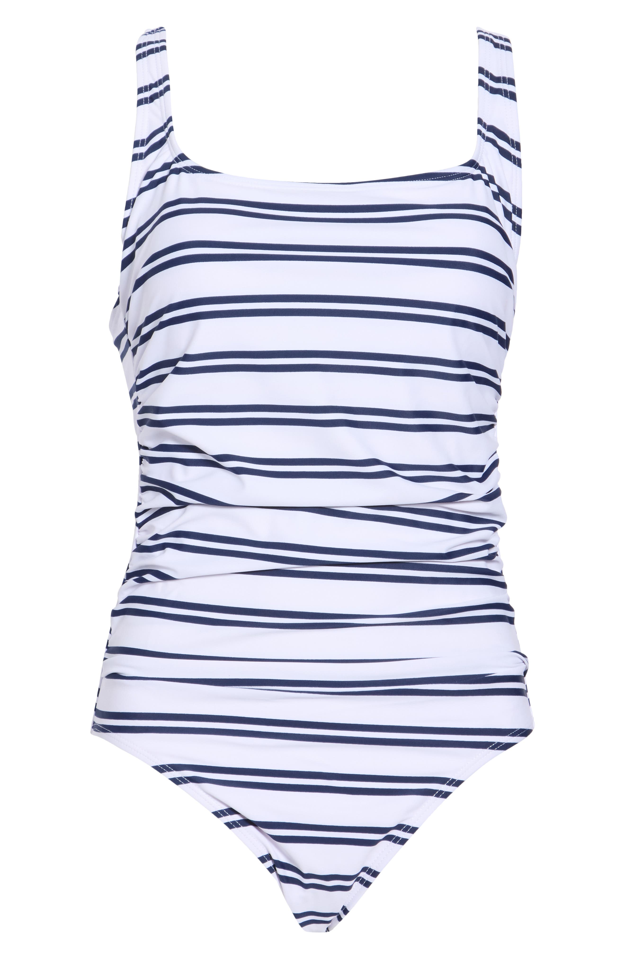 Nautica Stripe Shirred One-Piece Swimsuit