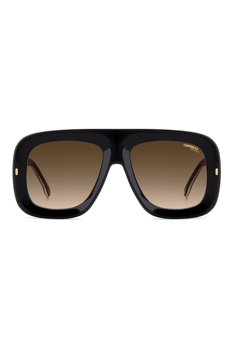 Special Edition FLAGLAB 18 57mm Gradient Square Shield Sunglasses, Main, color, BLACK GOLD/ BROWN SF