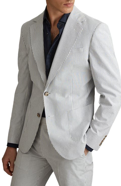 Barr Stripe Cotton Suit Coat