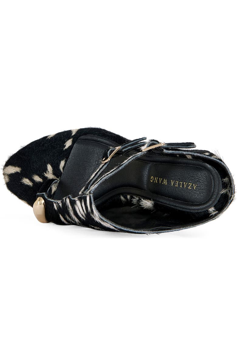 AZALEA WANG Giannis Genuine Calf Hair Wedge Sandal, Alternate, color,