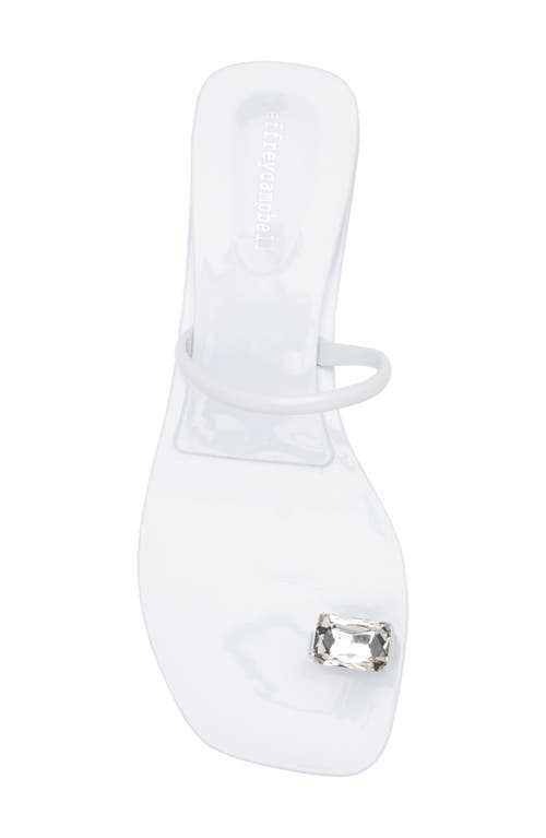 Jeffrey Campbell Balia Wedge Sandal In White Shiny Clear