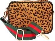 The Artisan & Company Leopard Leather Camera Crossbody Bag