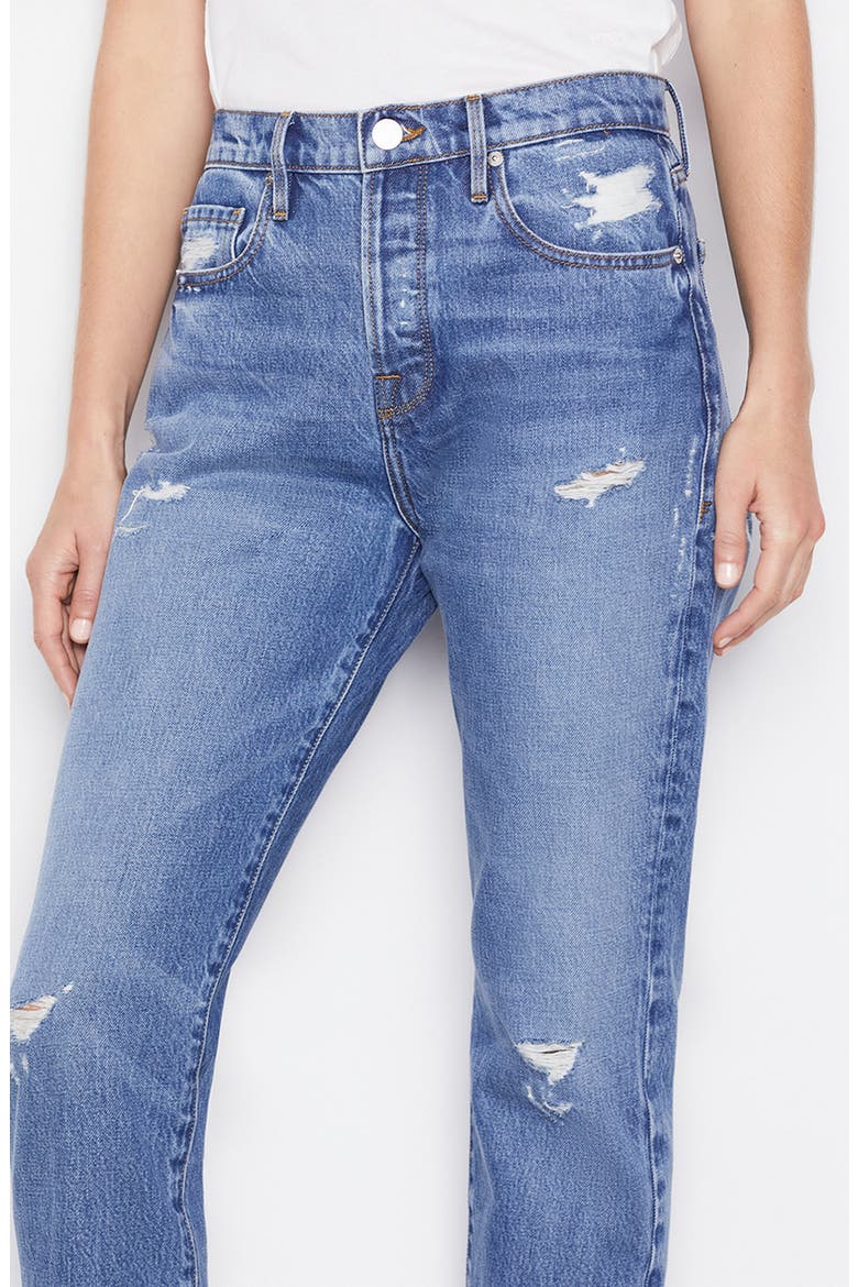 Le Original Ripped High Waist Crop Jeans, Alternate, color, PATINA