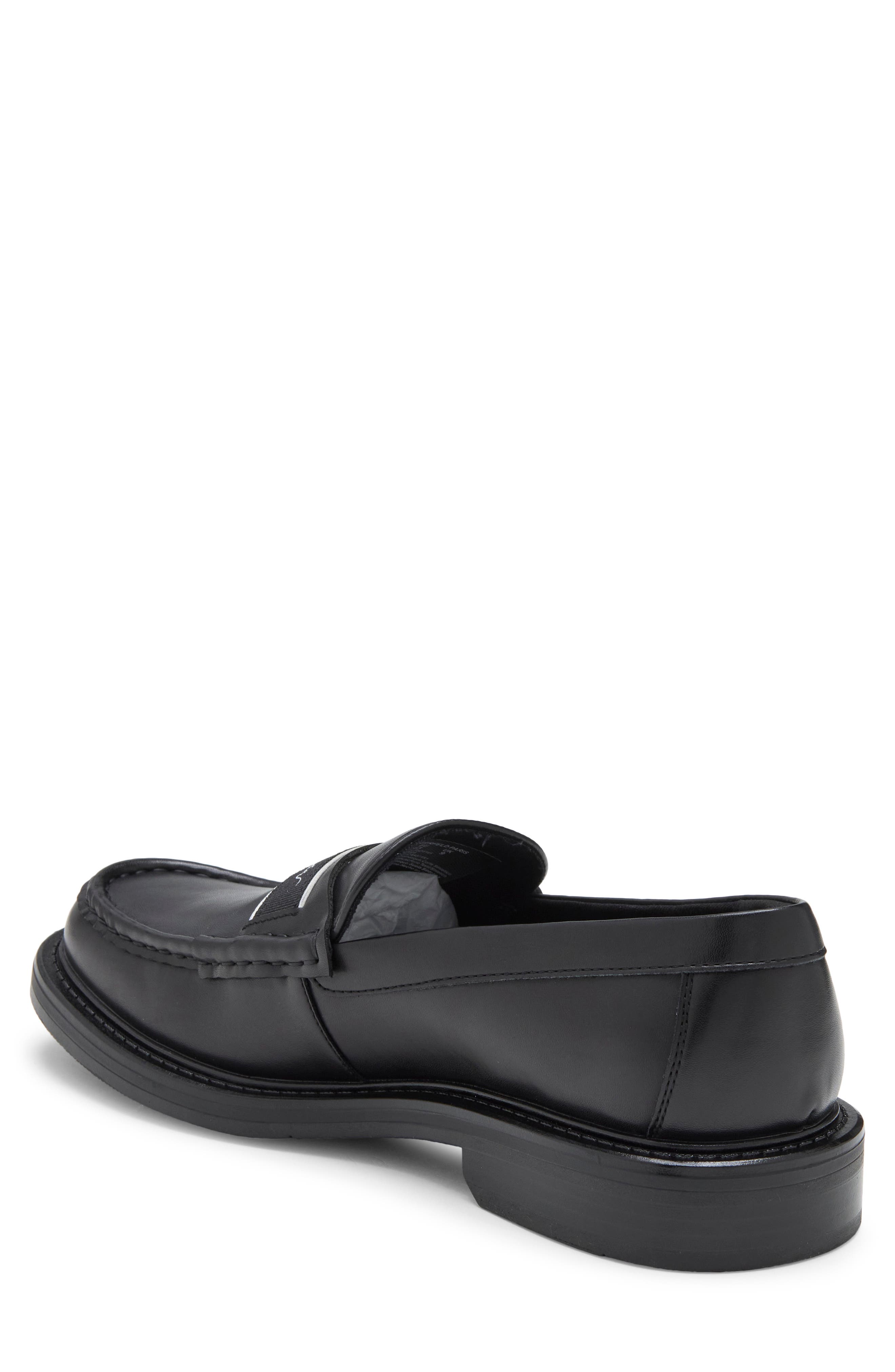 Dareau Faux Leather Penny Loafer, Alternate, color, BLACK