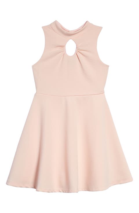 Kids' Mock Neck Keyhole Ribbed Dress (Big Girl)