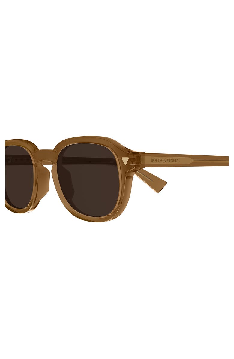 Bottega Veneta 49mm Small Round Sunglasses, Alternate, color, Brown