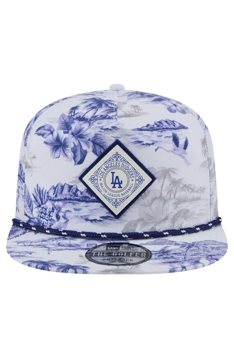 New Era Men's New Era White Los Angeles Dodgers Printed Island Golfer Snapback Hat, Alternate, color, White