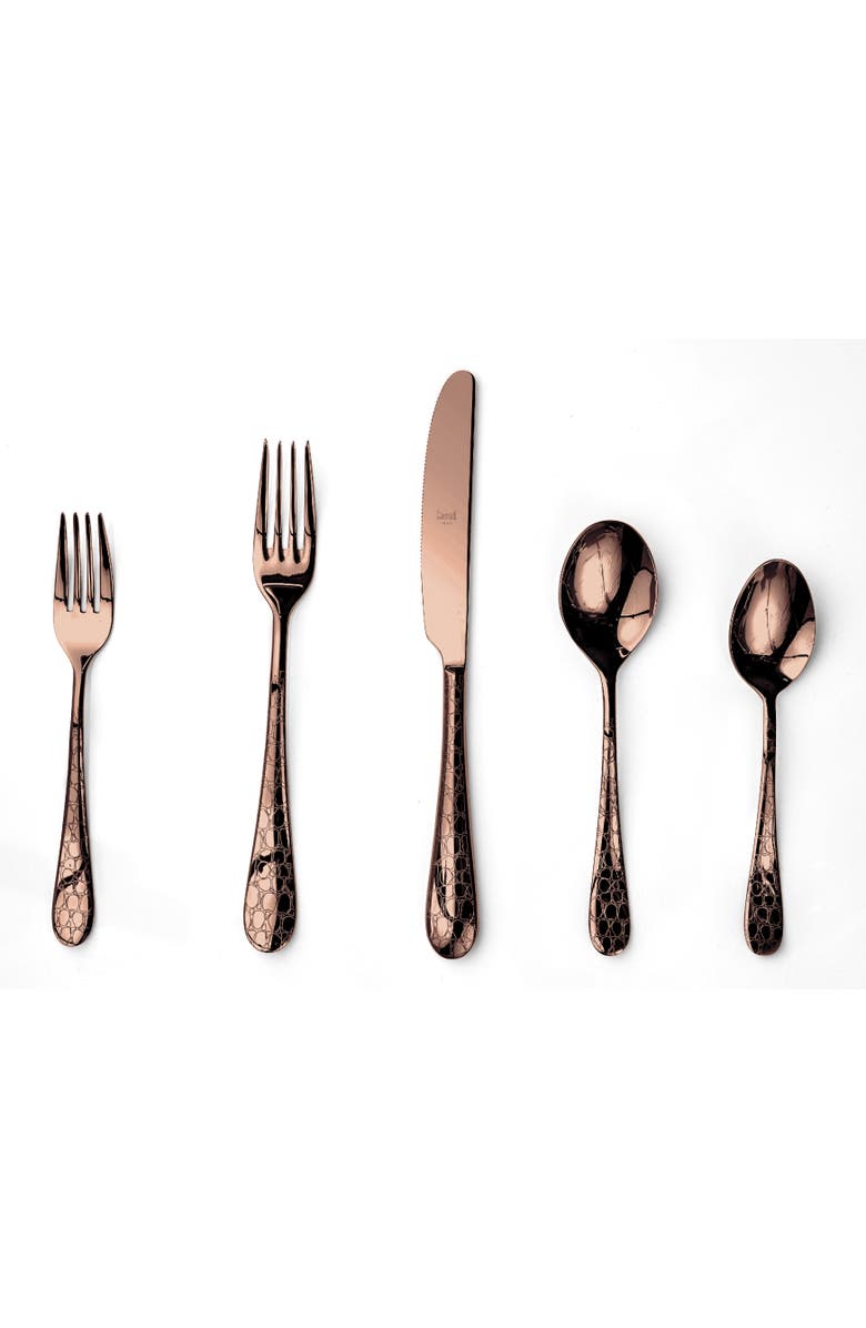 Mepra Coccodrillo Flatware Set - 20 Pieces, Main, color, Bronze