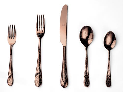 Mepra Coccodrillo Flatware Set In Brown