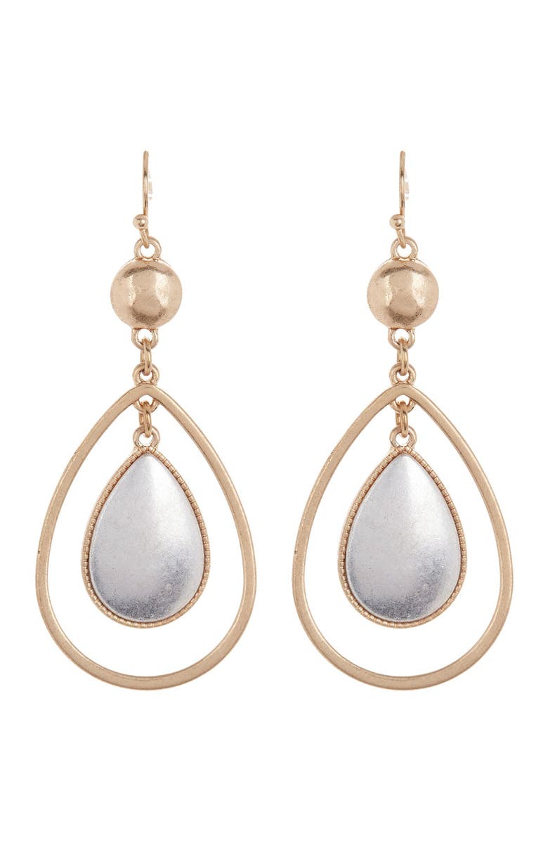 AREA STARS Two-Tone Orbital Drop Earrings, Main, color, 