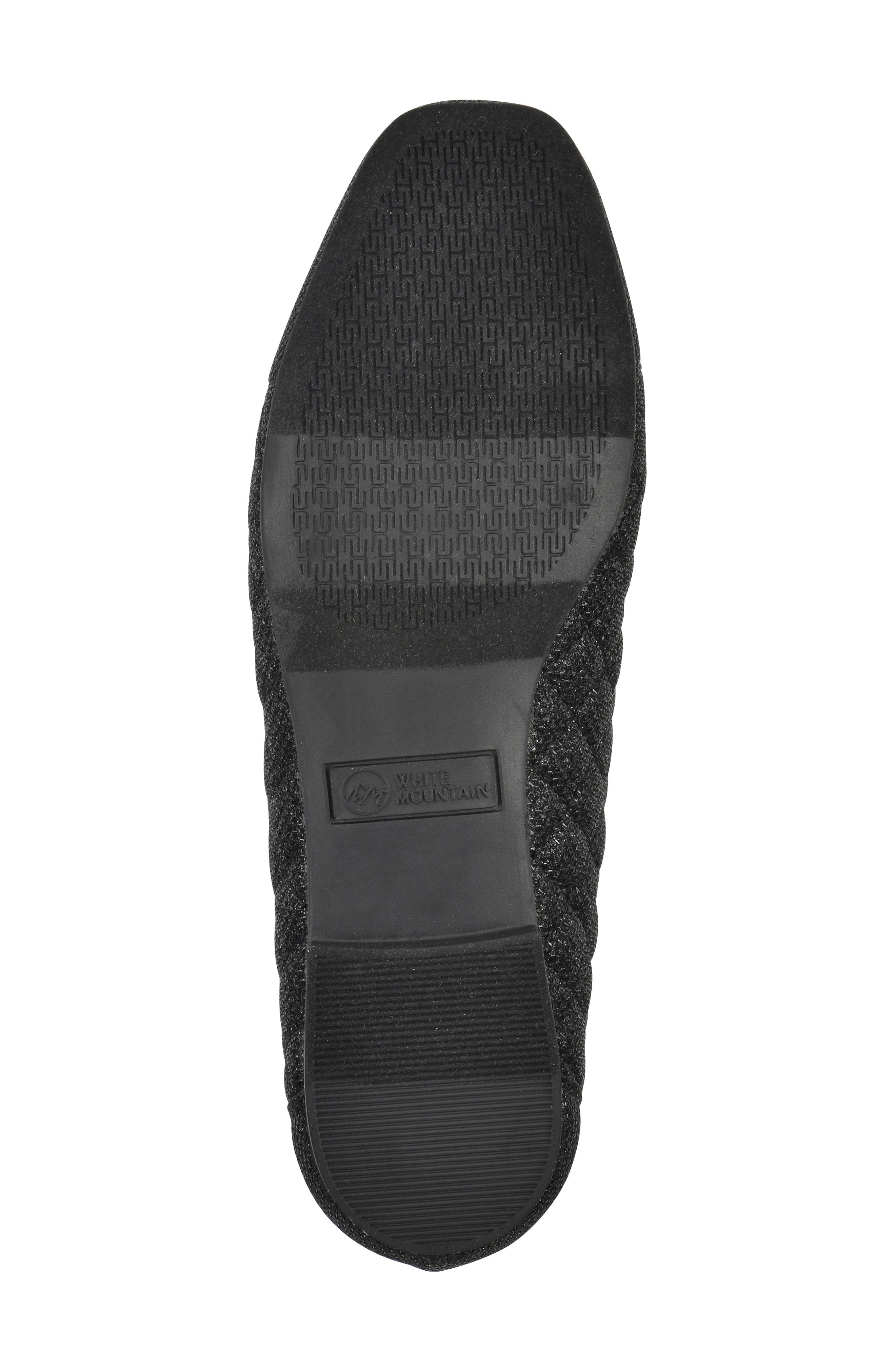 White Mountain Footwear Bocah Cap Toe Ballet Flat, Alternate, color, Black Glitter Fabric