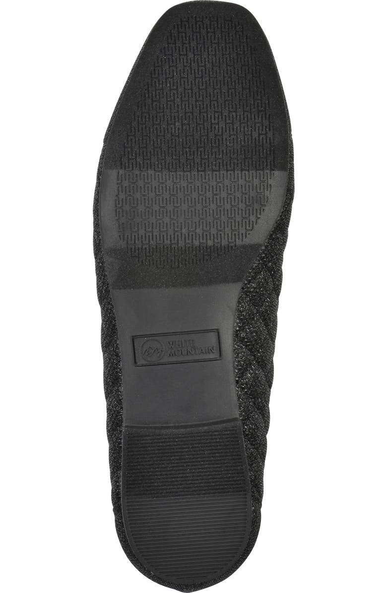 White Mountain Footwear Bocah Cap Toe Ballet Flat, Alternate, color, Black Glitter Fabric