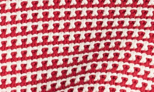 Madewell Textured Stitch Cotton Crewneck Sweater In Red