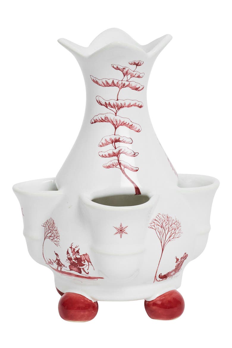 Country Estate Winter Frolic Vase, Alternate, color, RUBY