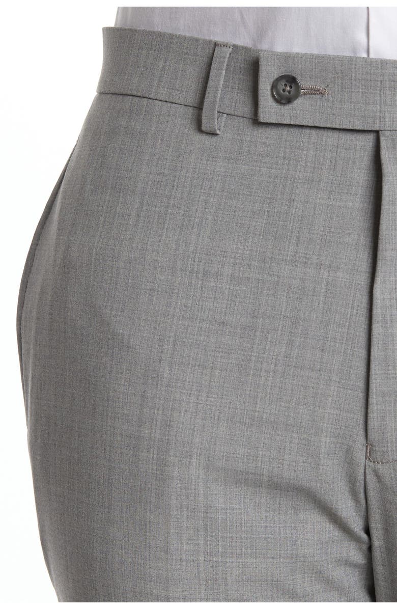 Calvin Klein Light Grey Plaid Wool Blend Two Button Notch Lapel Suit, Alternate, color, 