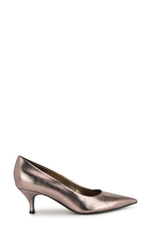 Nine West Sisko Pointed Toe Kitten Heel Pump In Brown