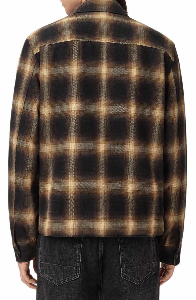 AllSaints Mathers Plaid Zip Jacket, Alternate, color, Trail Brown