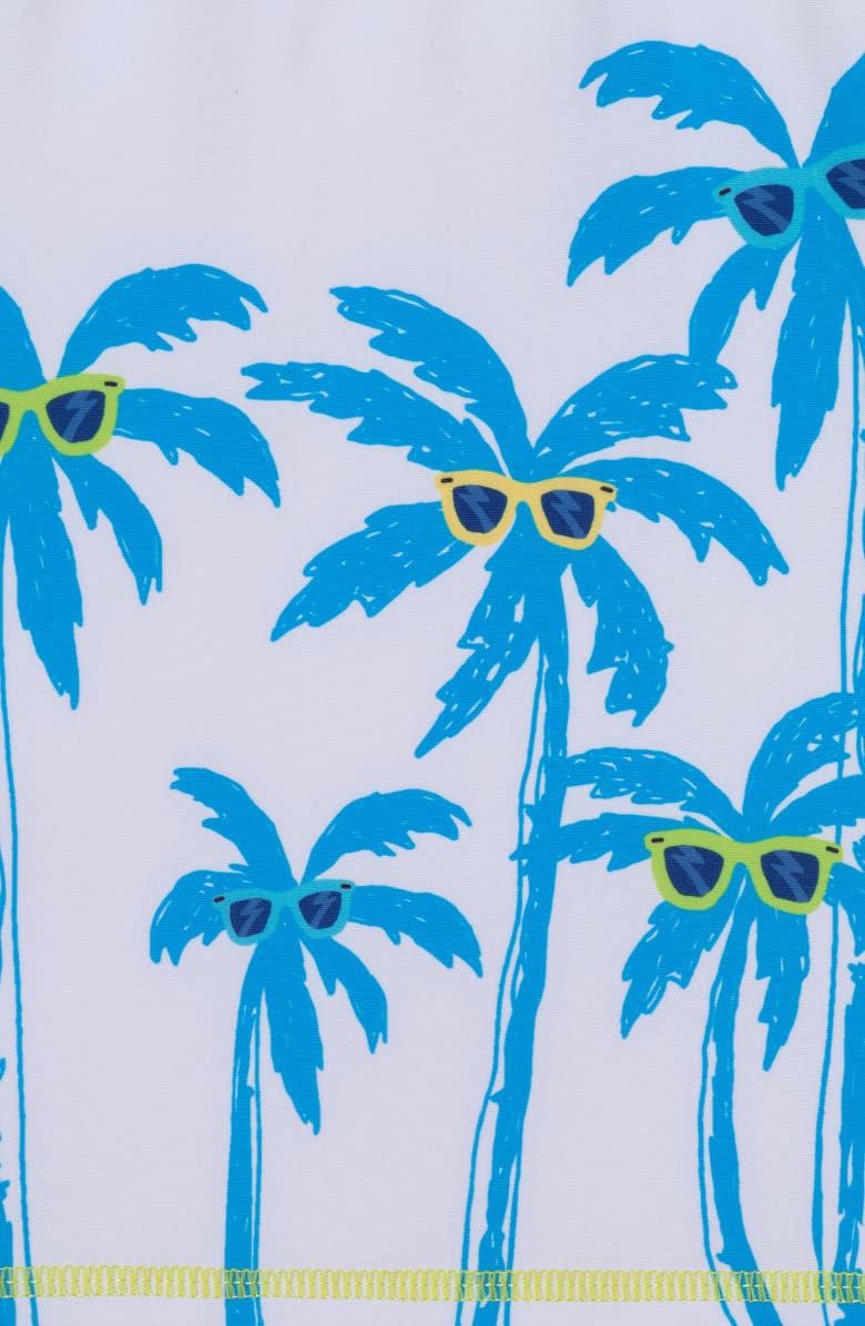 Andy & Evan Long Sleeve Two-Piece Rashguard Swimsuit, Alternate, color, White Lime