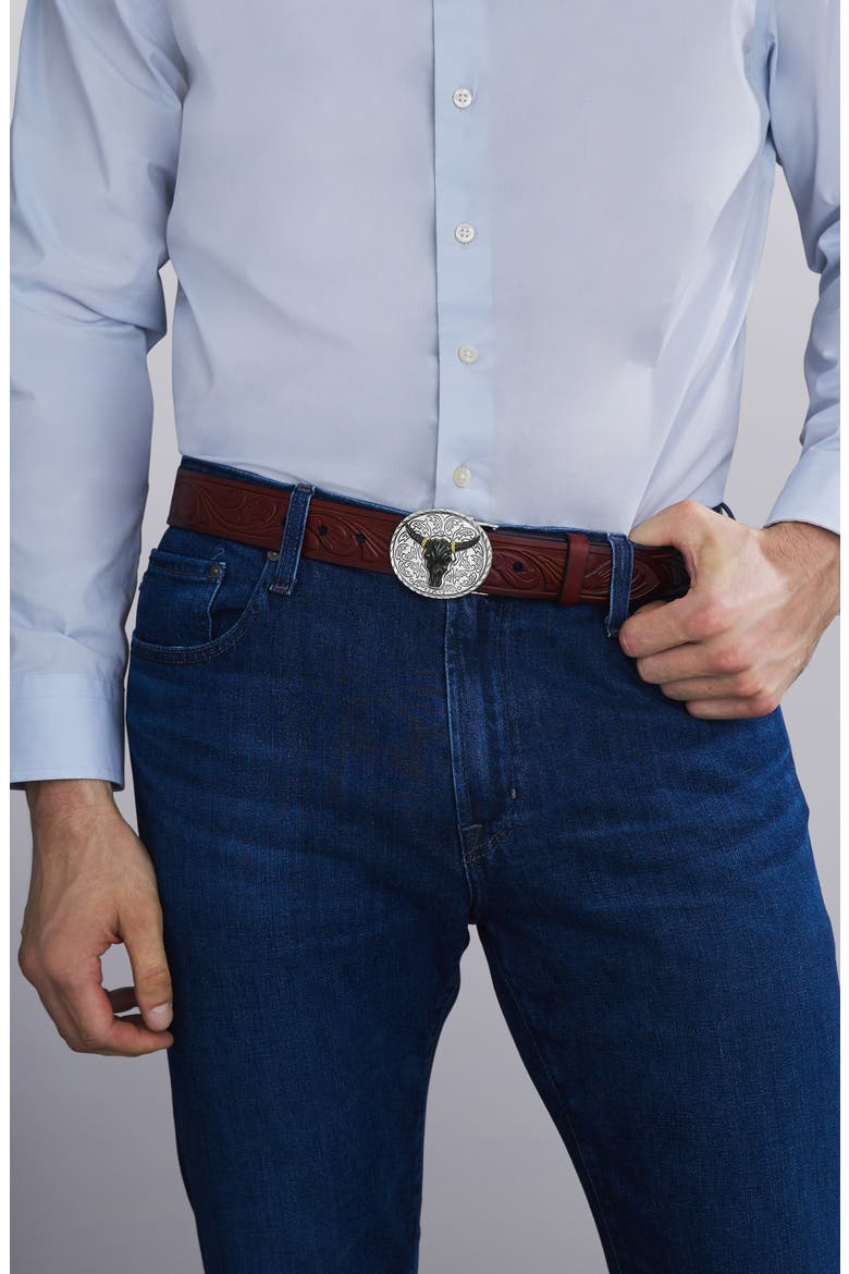 Men's Anthem Longhorn Belt Buckle, Alternate, color, TWO TONE