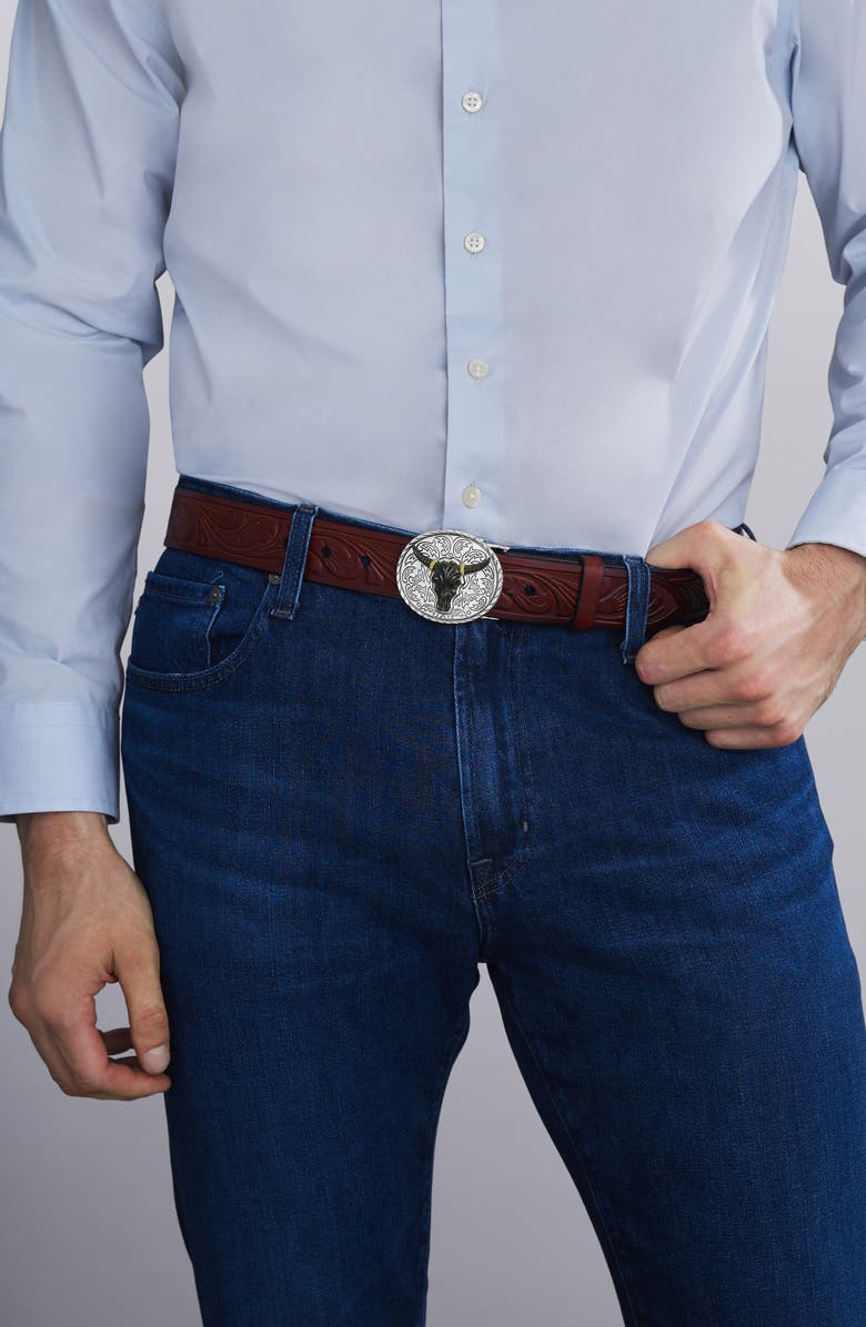 LAGOS Men's Anthem Longhorn Belt Buckle, Alternate, color, Two Tone
