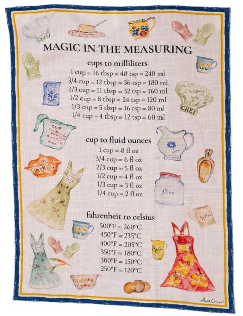 Measuring Tea Towel with Button