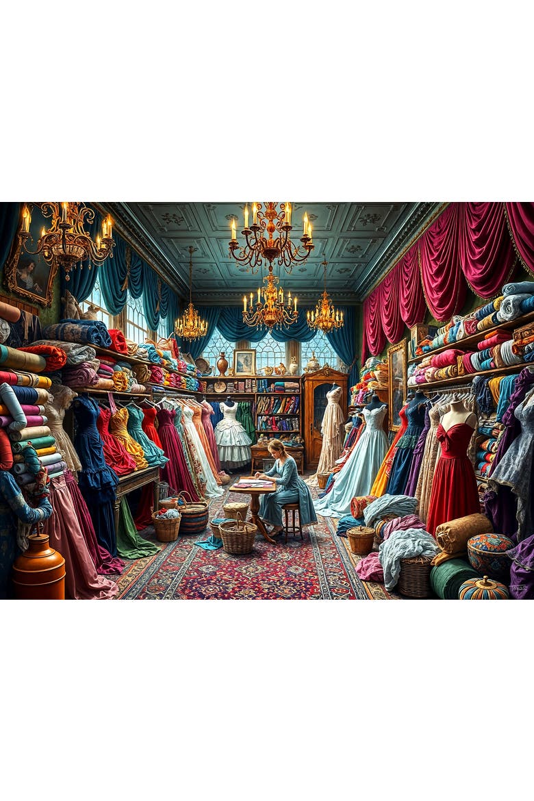 Dressmaker 500 piece Jigsaw Puzzle for Adults, Alternate, color, Multicolor