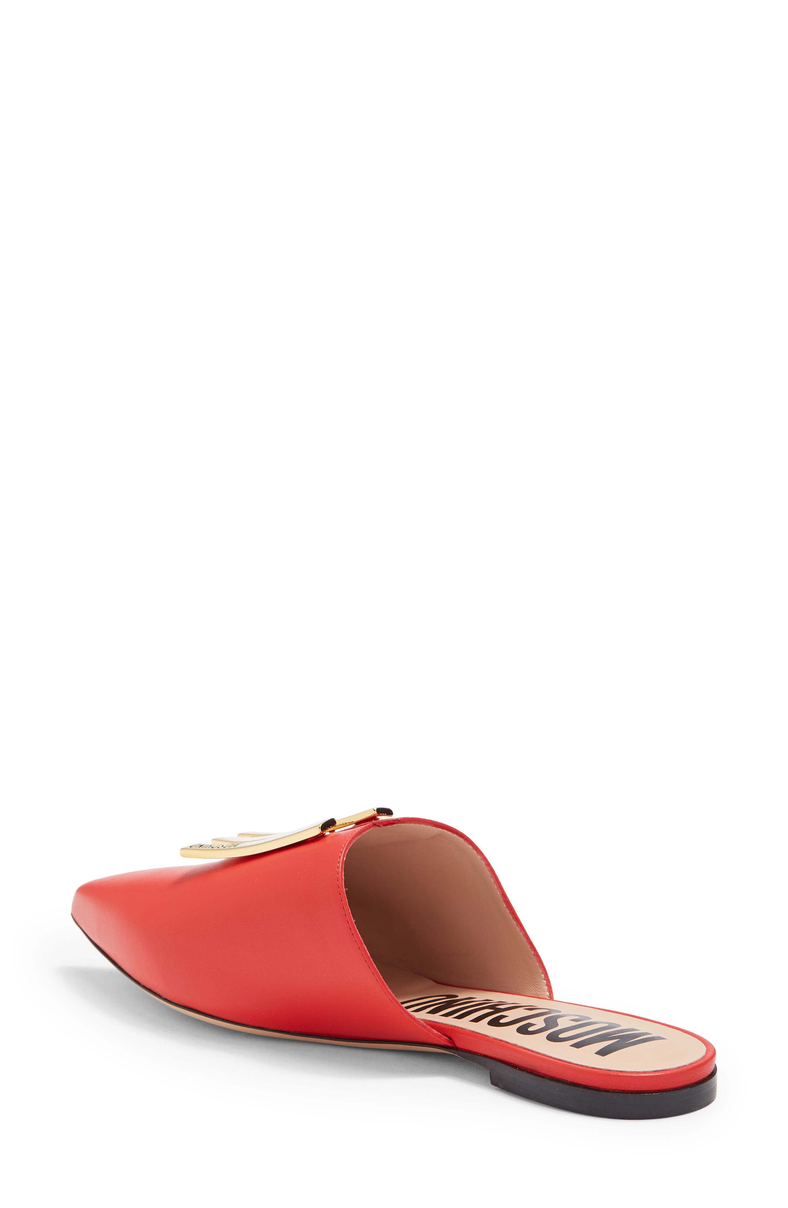 Moschino Logo Pointy Toe Mule, Alternate, color, 