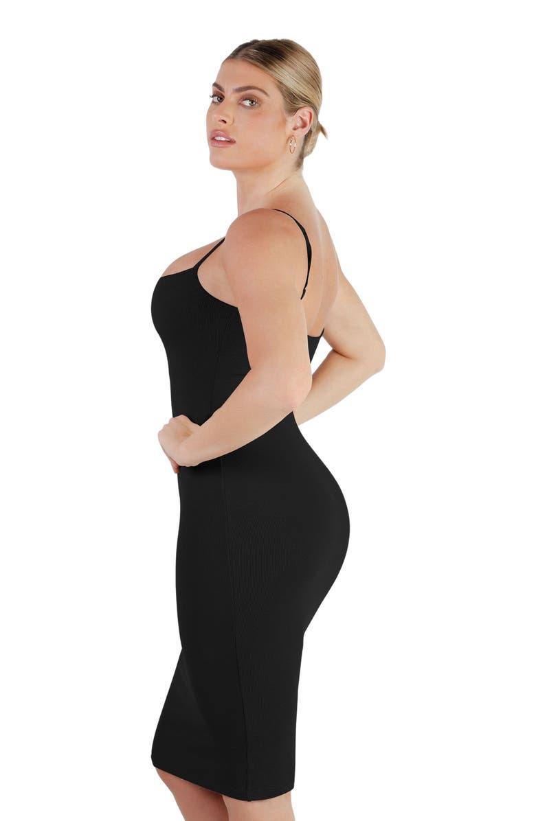 Popilush Shapewear Modal Sculpting Bodycon Dress, Alternate, color, Midnight Black