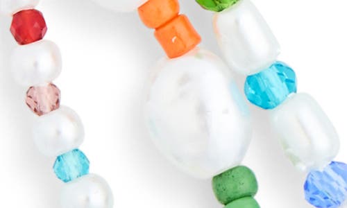 Tasha Set Of 3 Faux Pearl Beaded Necklace In White Multi