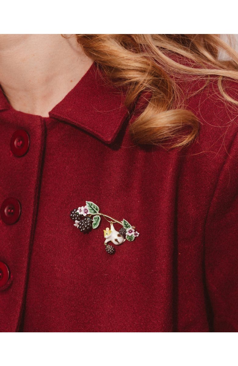 Bill Skinner Studio Blackberry & Mouse Brooch, Alternate, color, Blackberry & Mouse