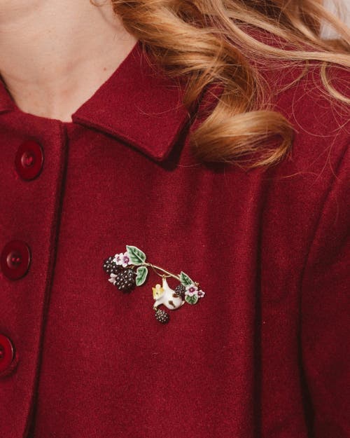 Bill Skinner Studio Blackberry & Mouse Brooch