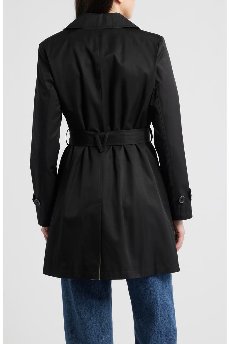 Water Resistant Cotton Blend Trench Coat, Alternate, color, BLACK
