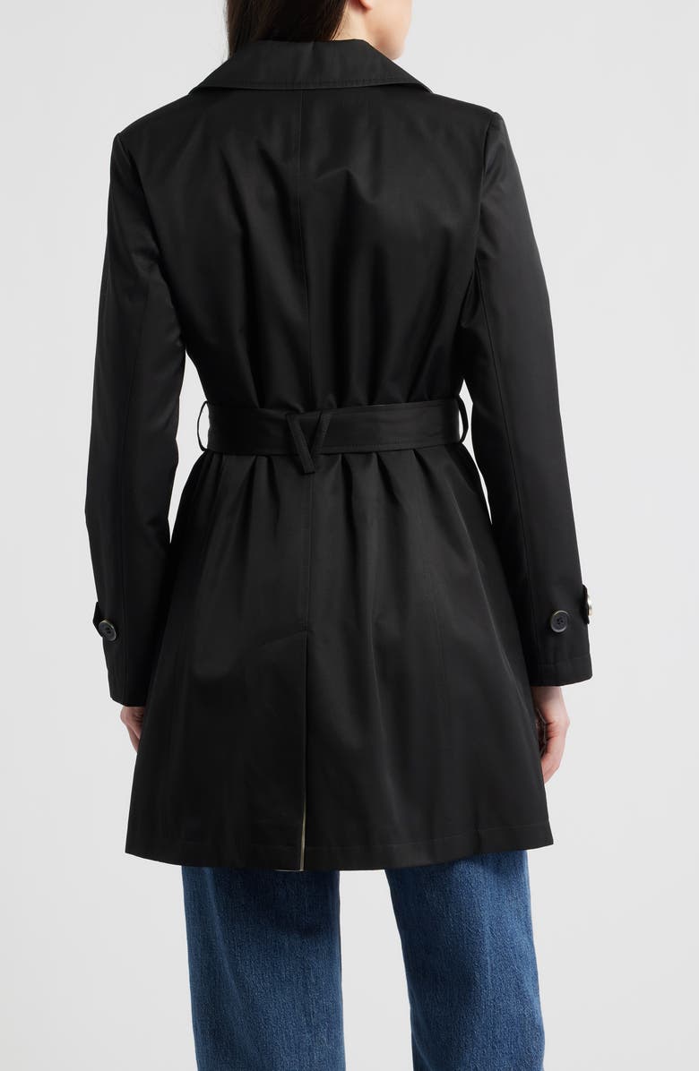 Via Spiga Water Resistant Cotton Blend Trench Coat, Alternate, color, Black